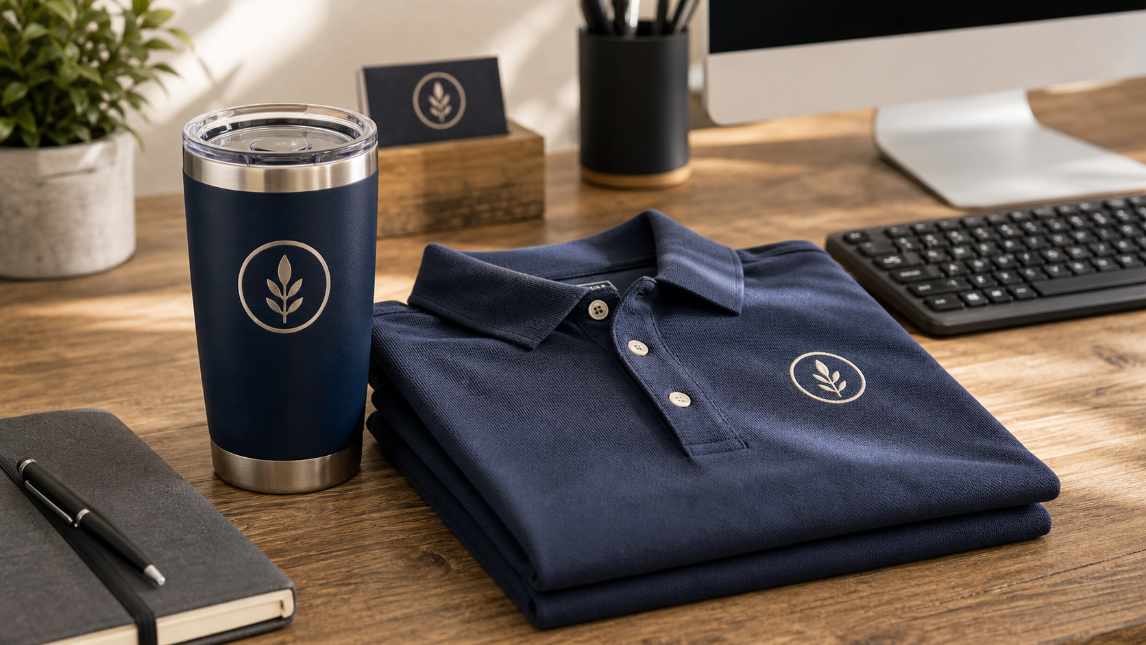 Appreciation gifts for IT professionals — engraved drinkware, leather patch hat, and quality apparel