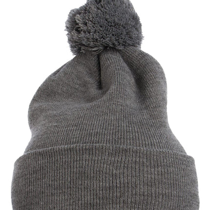 Pom-Pom Cuffed Knit Beanie