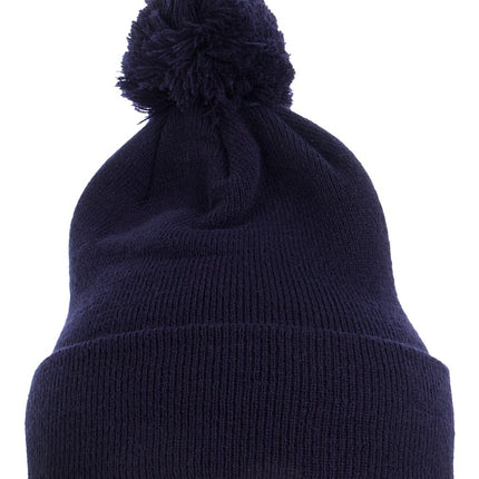 Pom-Pom Cuffed Knit Beanie