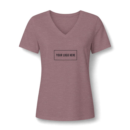 Women's Bella+Canvas 6405CVC custom logo V-neck tee, front view