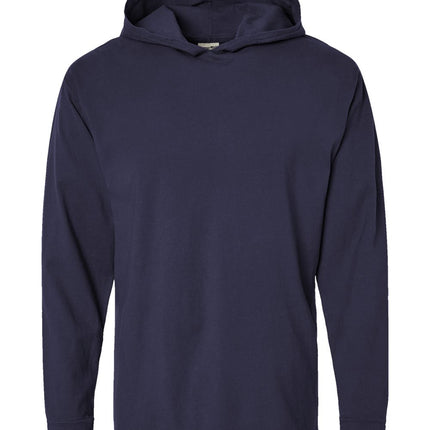 Unisex Garment-Dyed Jersey Hooded Long Sleeve T-Shirt