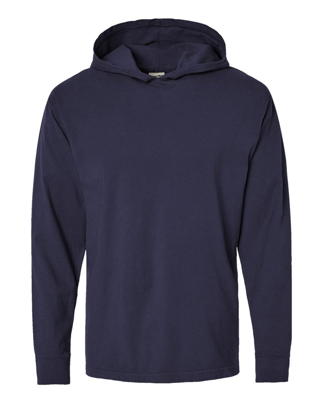 Unisex Garment-Dyed Jersey Hooded Long Sleeve T-Shirt