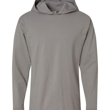 Unisex Garment-Dyed Jersey Hooded Long Sleeve T-Shirt