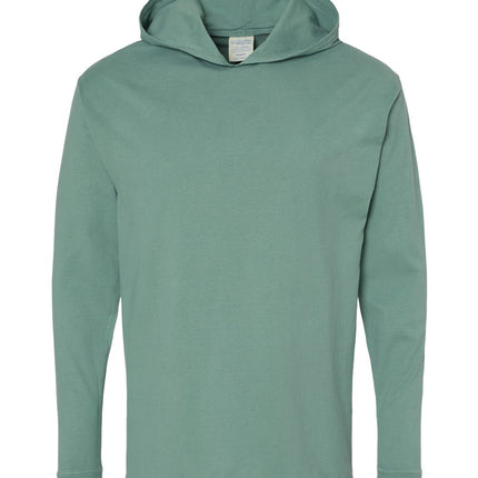 Unisex Garment-Dyed Jersey Hooded Long Sleeve T-Shirt