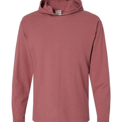 Unisex Garment-Dyed Jersey Hooded Long Sleeve T-Shirt