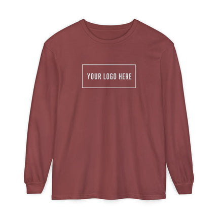 Comfort Colors 6014 custom logo garment-dyed long-sleeve, front view