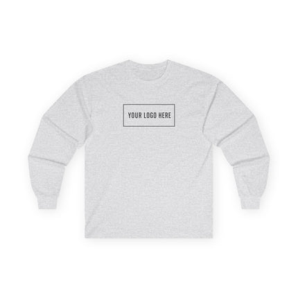 Gildan 2400 custom logo long sleeve tee, front view