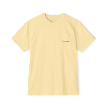 Personalized garment-dyed pocket tee with your logo on the pocket, Comfort Colors 6030