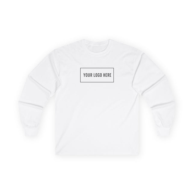Custom Gildan 2400 long sleeve t-shirt with your logo on the front