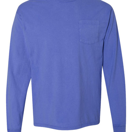 Unisex Garment-Dyed Long Sleeve T-Shirt With a Pocket