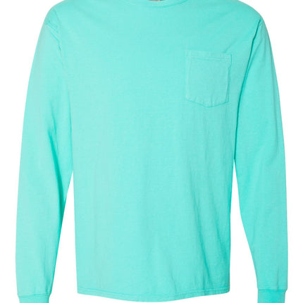 Unisex Garment-Dyed Long Sleeve T-Shirt With a Pocket