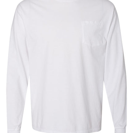 Unisex Garment-Dyed Long Sleeve T-Shirt With a Pocket