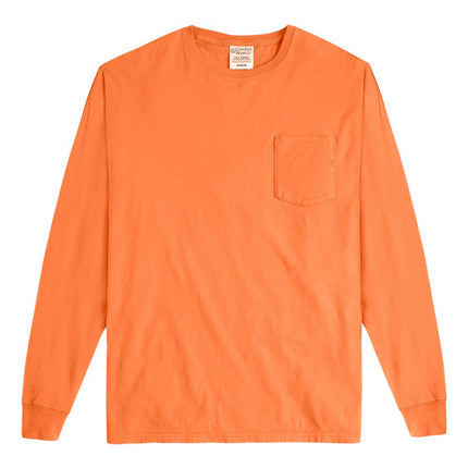 Unisex Garment-Dyed Long Sleeve T-Shirt With a Pocket