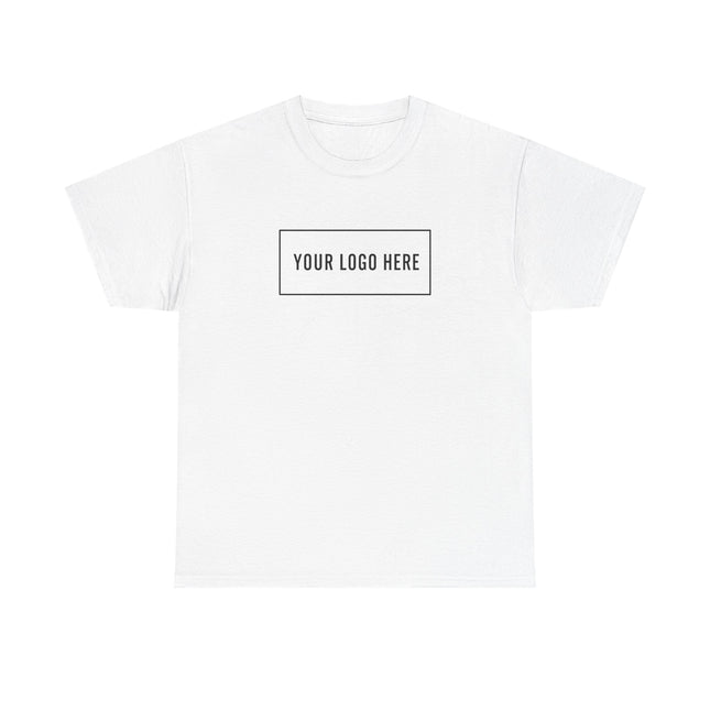 Custom Gildan 5000 unisex t-shirt with your logo printed on the front