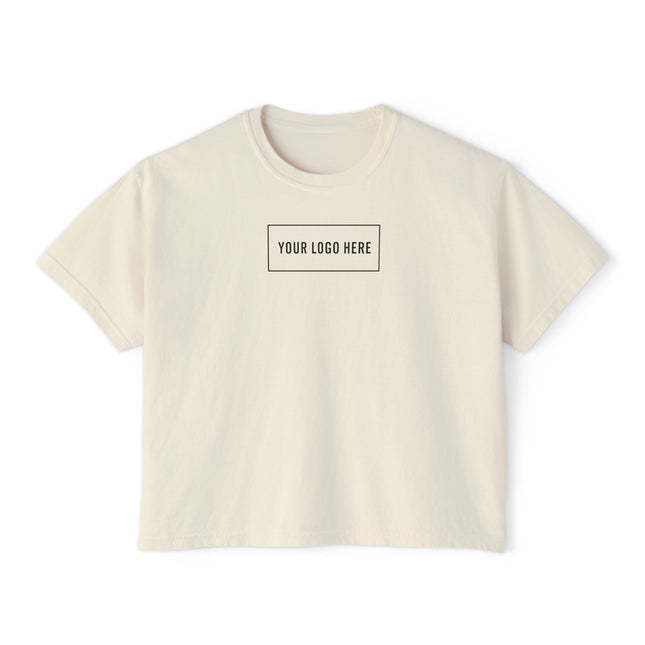 Custom Comfort Colors 3023CL women's boxy t-shirt with your logo on the front