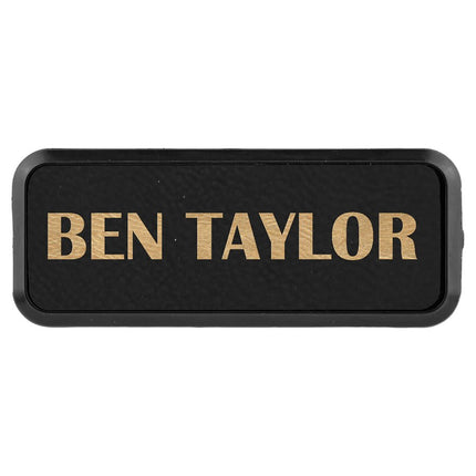 3" x 1" Laserable Leatherette Round Corner Badge & Frame