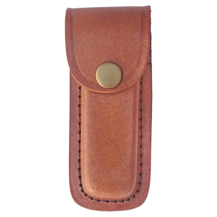 Bison River Leather Sheath with Snap Closure for Foldinig Knife up to 4" Long Closed