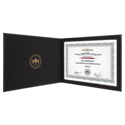 9" x 12" Laserable Leatherette Certificate Holder for 8 1/2" x 11"