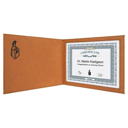 9" x 12" Laserable Leatherette Certificate Holder for 8 1/2" x 11"