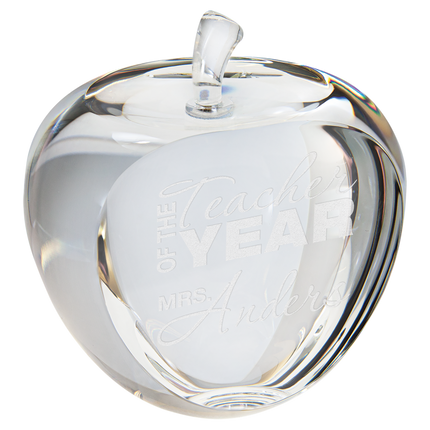 3 3/4" Crystal Apple with Flat Face