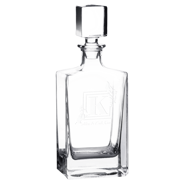 Polar Camel 810mL Rectangle Glass Decanter in Black Gift Box with Printed Paper Sleeve