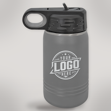 FirstMark 12 oz Water Bottle engraved - Dark Gray (LWB060)