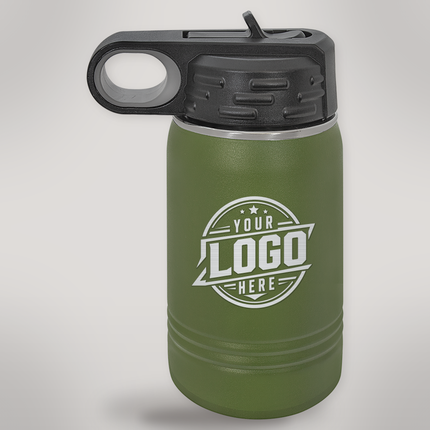 FirstMark 12 oz Water Bottle engraved - Olive Green (LWB068)