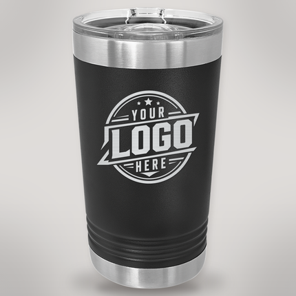 Personalized Polar Camel 16 oz. Stainless Steel Pint - Black