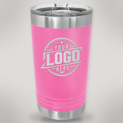 Personalized Polar Camel 16 oz. Stainless Steel Pint - Pink