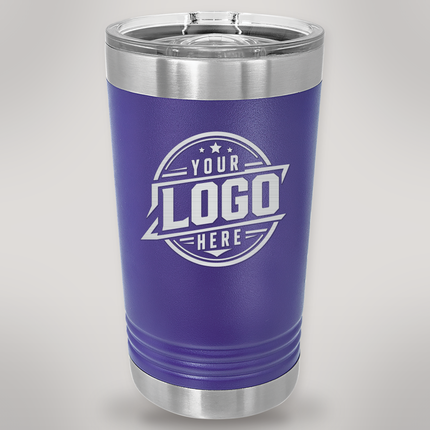 Personalized Polar Camel 16 oz. Stainless Steel Pint - Purple