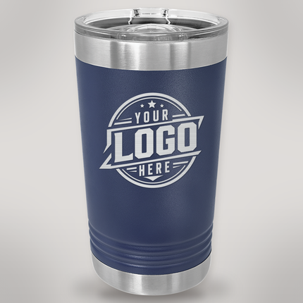 Personalized Polar Camel 16 oz. Stainless Steel Pint - Navy Blue