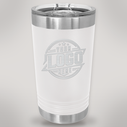Personalized Polar Camel 16 oz. Stainless Steel Pint - White