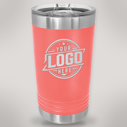 Personalized Polar Camel 16 oz. Stainless Steel Pint - Coral