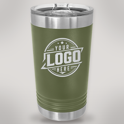 Personalized Polar Camel 16 oz. Stainless Steel Pint - Olive Green