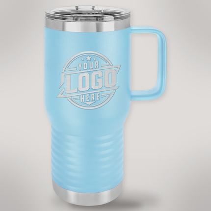 Personalized engraved Polar Camel 20 oz travel mug - Light Blue