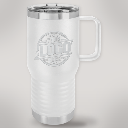Personalized engraved Polar Camel 20 oz travel mug - White