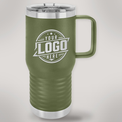 Personalized engraved Polar Camel 20 oz travel mug - Olive Green