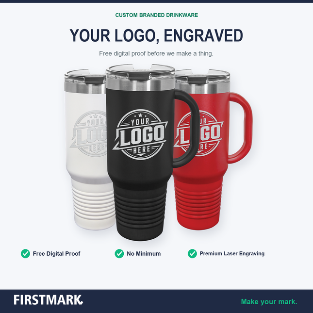 Your logo engraved on the tumbler