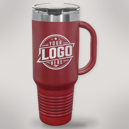 Personalized Polar Camel 40 oz travel mug in Maroon with engraved logo