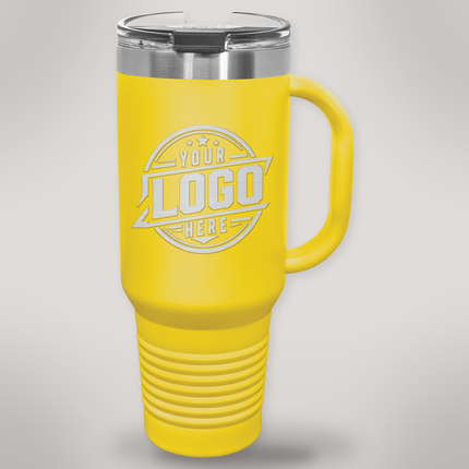 Personalized Polar Camel 40 oz travel mug in Yellow with engraved logo