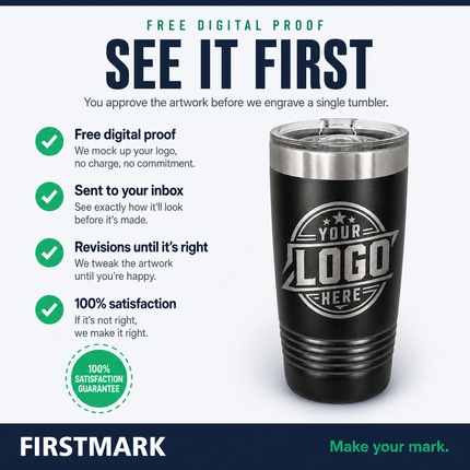 See your logo first with a free digital proof — FirstMark