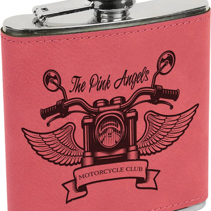 6 oz. Laserable Leatherette Stainless Steel Flask