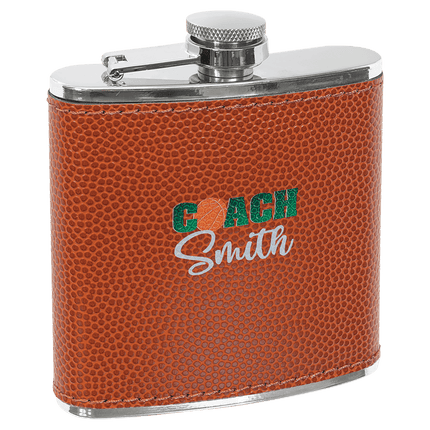 6 oz. Laserable Leatherette Stainless Steel Flask