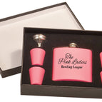 Matte Pink Flask Set in Black