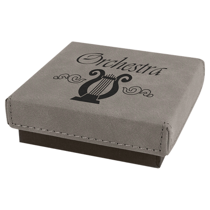 3 1/2" x 3 1/2" Medal Box with Laserable Leatherette Lid