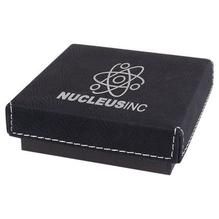 3 1/2" x 3 1/2" Medal Box with Laserable Leatherette Lid