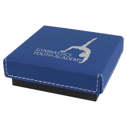 3 1/2" x 3 1/2" Medal Box with Laserable Leatherette Lid