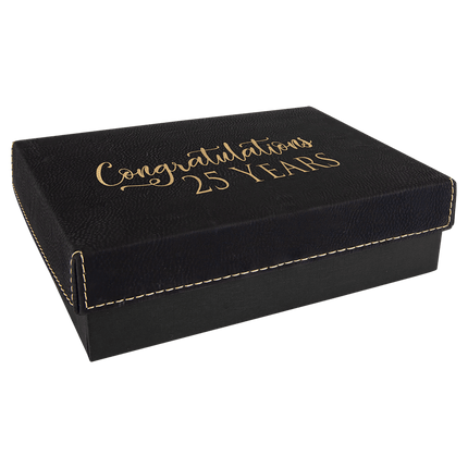 7 3/8" x 5 3/4" Gift Box with Laserable Leatherette Lid