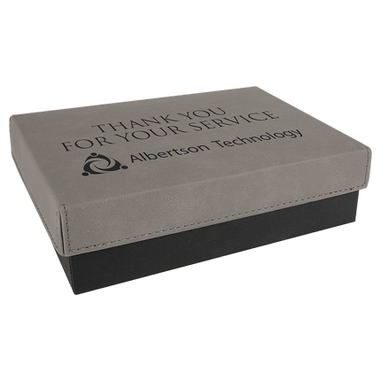 7 3/8" x 5 3/4" Gift Box with Laserable Leatherette Lid
