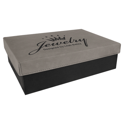 9 7/8" x 7 1/8" Gift Box with Laserable Leatherette Lid